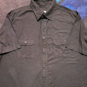Merona 2XL black short sleeve button down shirt